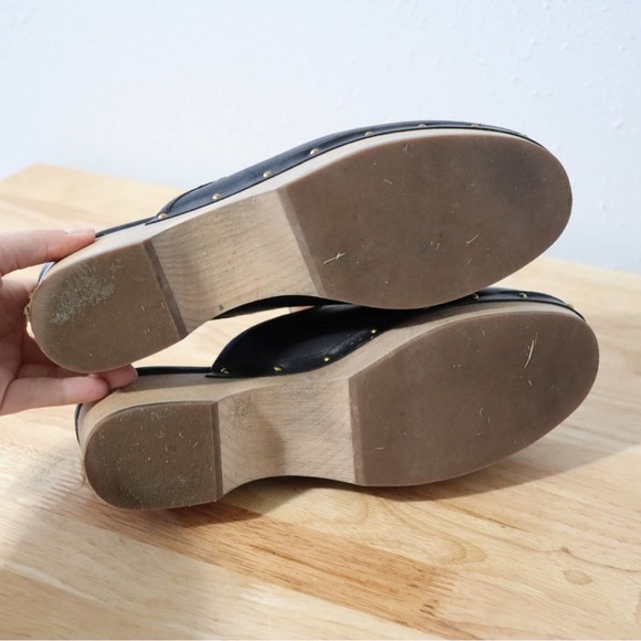 J. CREW | Black Leather Clogs Mules Size 12 - Picture 9 of 10